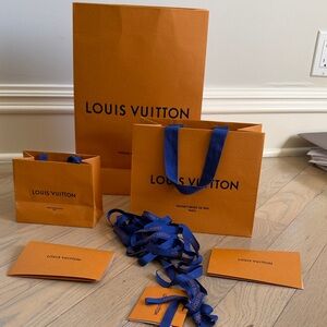 Louis Vuitton Orange Bags with Blue Handles